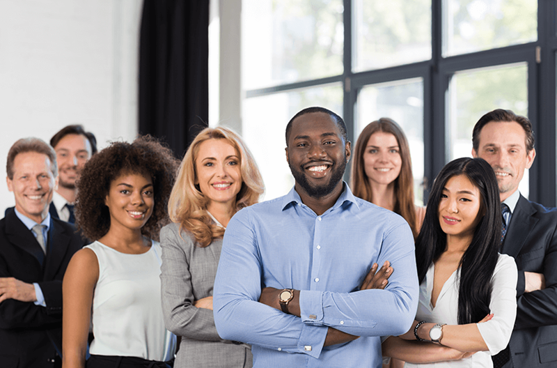 group of multicultural business people